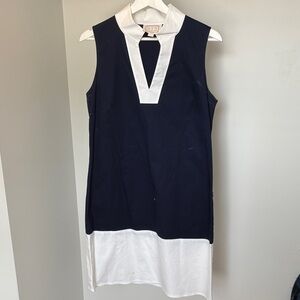 Sail to Sable Navy and White V-Neck Dress